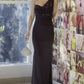 StyleAsh Black Fitted Padded Sequins Gown Dress