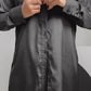 Black Satin Shirt With Black High Waist Pants