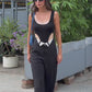 Black Folded Pants With Bodysuit