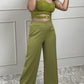 Padded Cami Bralet With High Waist Pants