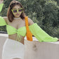 Padded Off-Shoulder Front Tie Bustier
