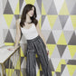 Cotton Striped Wide Leg Pants