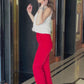 Red Wider Bottom Pants