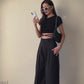 Combo Deal: Backless Crop Tee With High Waist Pants