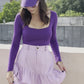 Purple Scoop Neck Bodysuit With Lilac Frill Skorts