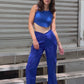 Blue Tank Top With Cargo Pants