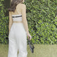 Combo Deal: White Belted Top With Corset Pants