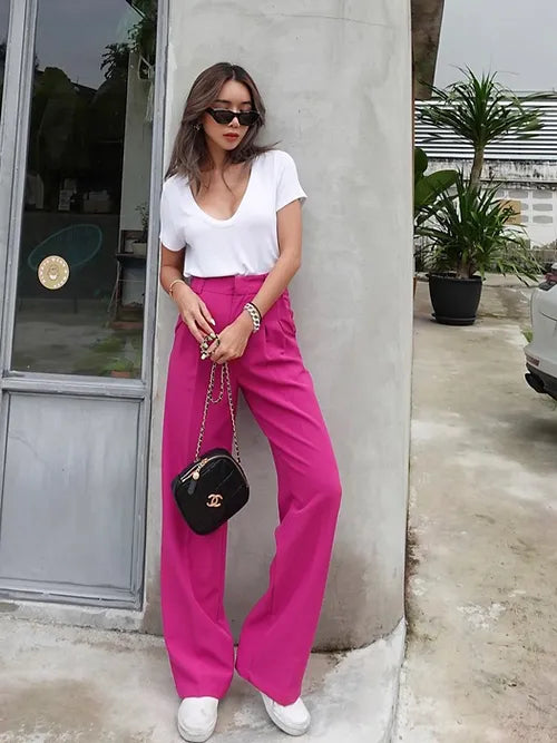 High Waist Wide Leg Pants