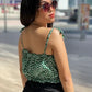 Ditsy Floral Noodle Strap Crop Top
