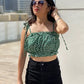 Ditsy Floral Noodle Strap Crop Top