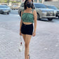 Ditsy Floral Noodle Strap Crop Top