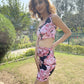 Floral Side Cut Short Body Fit Dress
