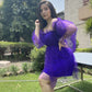 Dual Shade Ruffled Net Dress