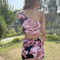 Floral Side Cut Short Body Fit Dress